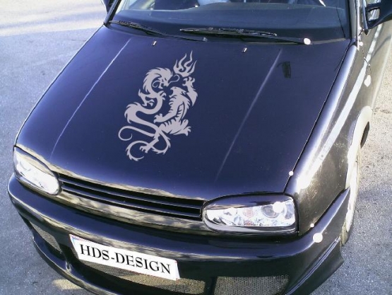 Motorhauben Aufkleber gestalten - Tiger and Dragon Auto Sticker XL