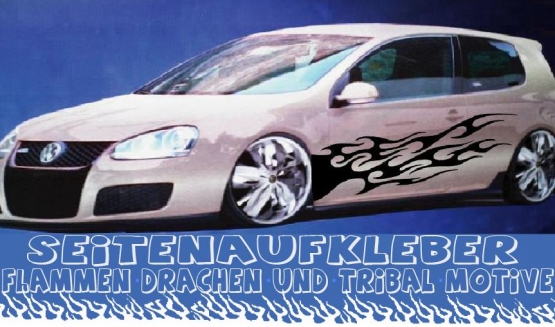 SEITENAUFKLEBER FRS AUTO SEITENDEKOR KAROSSERIE - Tribal Tuning Design Set fr beide Seiten