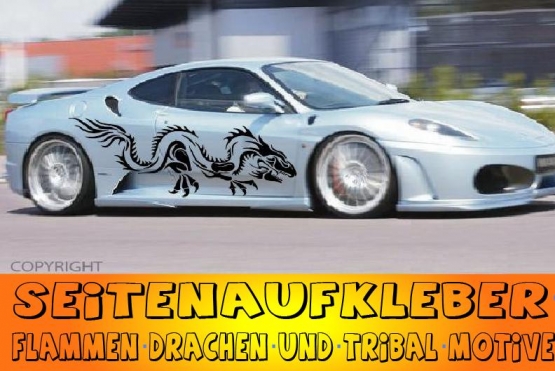 SEITENAUFKLEBER FRS AUTO SEITENDEKOR KAROSSERIE - Tribal Tuning Design Set fr beide Seiten