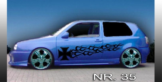 SEITENAUFKLEBER FRS AUTO SEITENDEKOR KAROSSERIE - Tribal Tuning Design Set fr beide Seiten