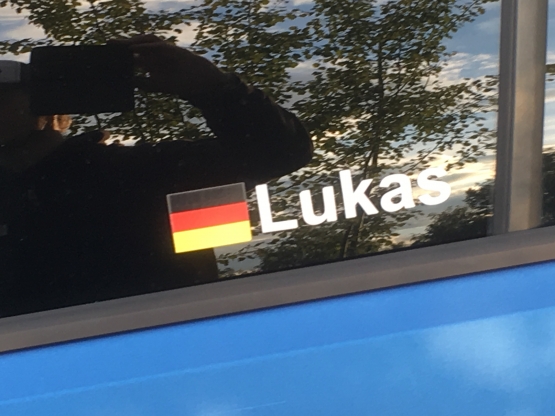 Namensaufkleber frs Auto - Deutschland Flaggen Aufkleber Fahrer, Beifahrer & Sticker - 2 Stck Set