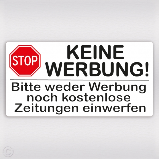 Keine Werbung Stop Schild Aufkleber - bitte keine Werbung Kleber - Shop