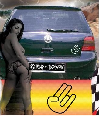 SHOCKER HAND AUFKLEBER frs Auto - Dub Syle Tuning Sticker - Gre:10x7cm
