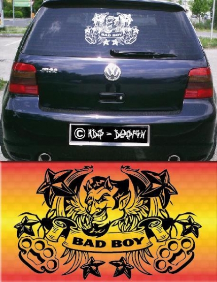 AUTOTATTOO BAD BOY TEUFEL AUFKLEBER NEU 09 - Gre:45x27cm
