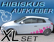WANDKINGS Hibiskus Autoaufkleber Set - 14 Sticker Auf A4, Rosa & 26 Andere Farben