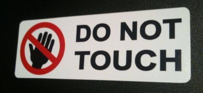 10x Warnaufkleber „Dont Touch“ – Selbstklebend, Rund, Vinyl – Für Maschinen, Geräte & Lager