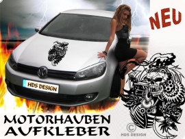 SKULL DESIGN - TOTENKOPF MOTOR AUFKLEBER MH Gre:65x48cm