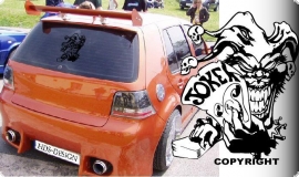 JOKER MIT KARTEN AUFKLEBER FRS AUTO Gre:27x22cm