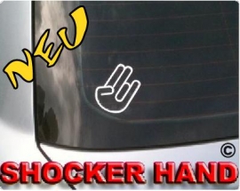 SHOCKER HAND AUFKLEBER frs Auto - Dub Syle Tuning Sticker - Gre:10x7cm